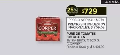 X$ - PURE DE TOMATES