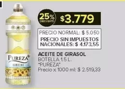 Pureza - ACEITE DE GIRASOL