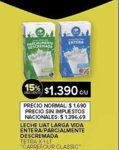 vida - LECHE UAT LARGA VIDA ENTERA/PARCIALMENTE DESCREMADA