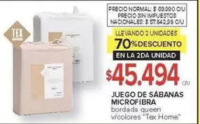 JUEGO DE SABANAS MICROFIBRA