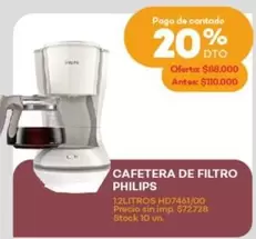 Philips - CAFETERA DE FILTRO HD7461/00