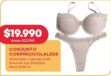 CONJUNTO CORPIÑO/COLALESS