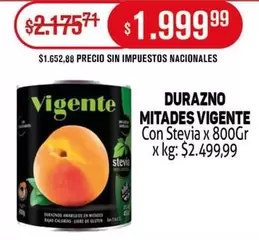 Vigente - DURAZNO MITADES VIGENTE