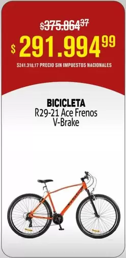 Ace - BICICLETA R29-21  Frenos V-Brake
