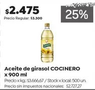 Cocinero - Aceite de girasol