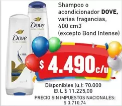 Dove - Shampoo o acondicionador