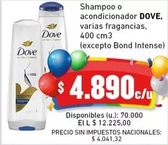 Dove - Shampoo o acondicionador