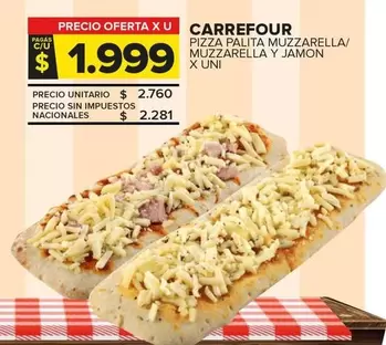 Carrefour - Pizza Palita Muzzarella/ Muzzarella Y Jamon