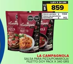 La Campagnola - Salsa Para Pizza/Pomarola/Filetto Doy Pack