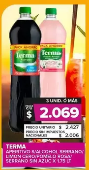 Terma - Aperitivo S/Alcohol Serrano/Limon Cero/Pomelo Rosa/Serrano Sin Azuc