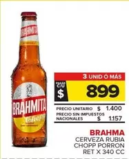 Brahma - Cerveza Rubia Chopp Porron