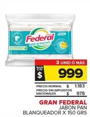 Gran Federal - Jabon Pan Blanqueador