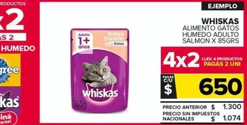 Whiskas - Alimento Gatos Humedo Adulto Salmon