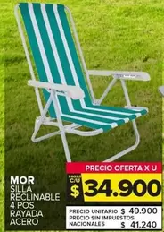 Mor - Silla Reclinable 4 Pos Rayada Acero