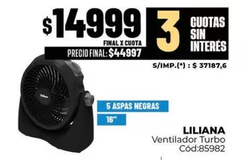Liliana - Ventilador Turbo Cód:85982