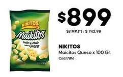 Nikitos - Maicitos Queso x 100 Gr.