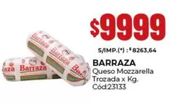 Barraza - Queso Mozzarella Trozada x Kg. Cód:23133