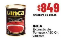 Inca - Extracto de Tomate x 150 Gr. Cód:1907