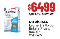 Purísima - Leche En Polvo Entera Plus x