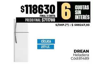 Drean - Heladera Cód:81489