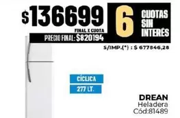 Drean - Heladera Cód:81489
