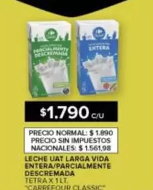 vida - LECHE UAT LARGA VIDA ENTERA/PARCIALMENTE DESCREMADA