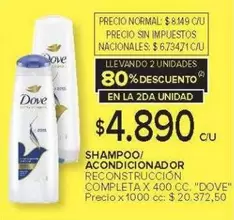 Dove - SHAMPOO/ ACONDICIONADOR RECONSTRUCCIÓN