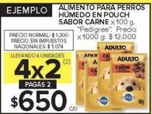 Pedigree - ALIMENTO PARA PERROS HÚMEDO EN POUCH SABOR CARNE