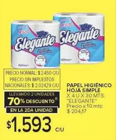 Elegante - PAPEL HIGIÉNICO HOJA SIMPLE