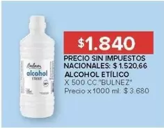 X$ - ALCOHOL ETILICO