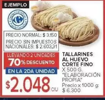 X$ - TALLARINES AL HUEVO CORTE FINO