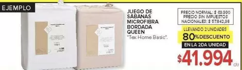JUEGO DE SÁBANAS MICROFIBRA BORDADA QUEEN
