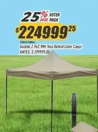 Oxford - Gazebo 2.9x2.9Mt Tela  Color Caqui