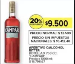 Campari - APERITIVO C/ALCOHOL BITTER