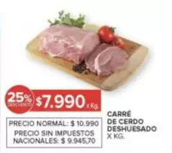 X$ - CARRE DE CERDO DESHUESADO