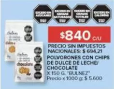 X$ - POLVORONES CON CHIPS DE DULCE DE LECHE/ CHOCOLATE