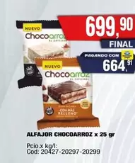 Chocoarroz - ALFAJOR CHOCOARROZ x 25 gr