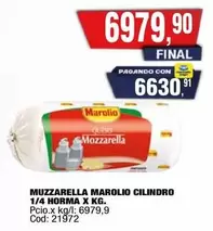 Marolio - MUZZARELLA CILINDRO 1/4 HORMA X KG.