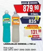 Esencial - LAVAVAJILLAS x 750 cc