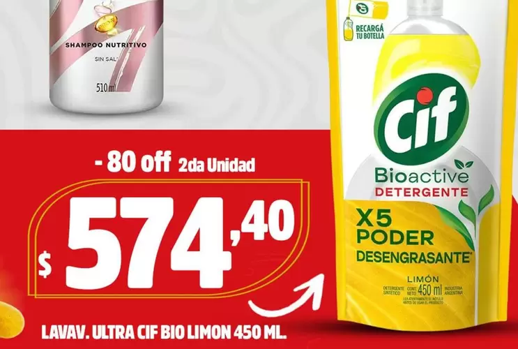 Cif - ULTRA BIO LIMON 450 ML