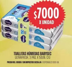 Babysec - TOALLITAS HÚMEDAS