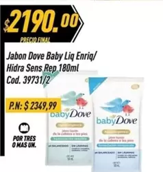 Dove - Baby Liq Enriq/ Hidra Sens Rep 180ml Cod. 39731/2