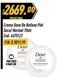 Dove - De Belleza Piel Seca/Normal 75ml Cod. 46751/2