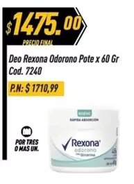 Rexona - Odorono Pote x 60 Gr Cod. 7240