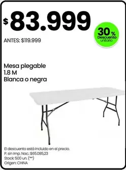 Blanca - Mesa plegable