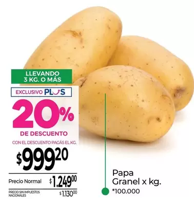 X$ - Papa Granel x kg.