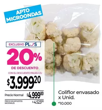 X$ - Coliflor envasado