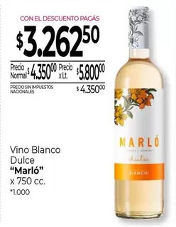 Bianchi - Vino Blanco Dulce "Marló"