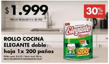 Elegante - ROLLO COCINA doble hoja 1x 200 paños