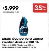 Zorro - JABÓN LÍQUIDO ROPA evolution diluible